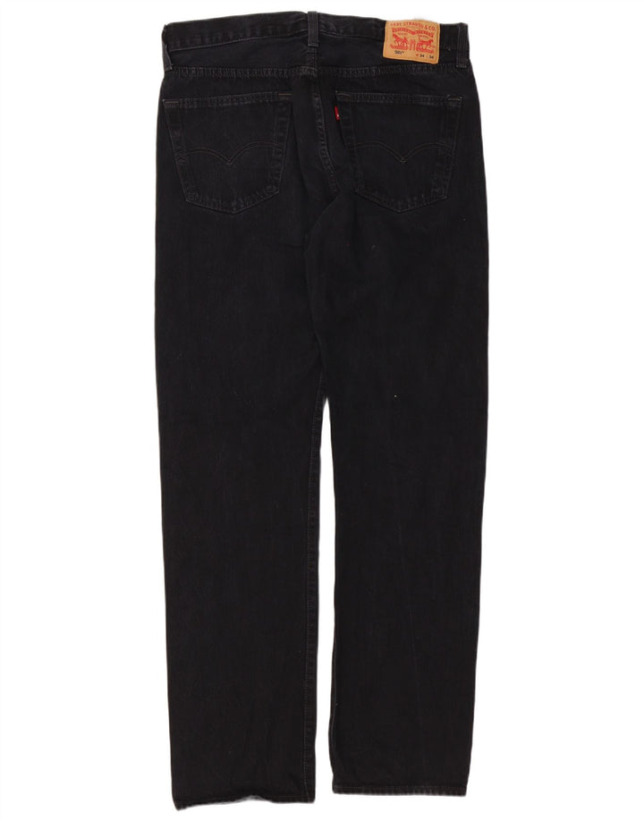 Levi's Herre 501 Straight Jeans W34 L34 Sort Bomuld