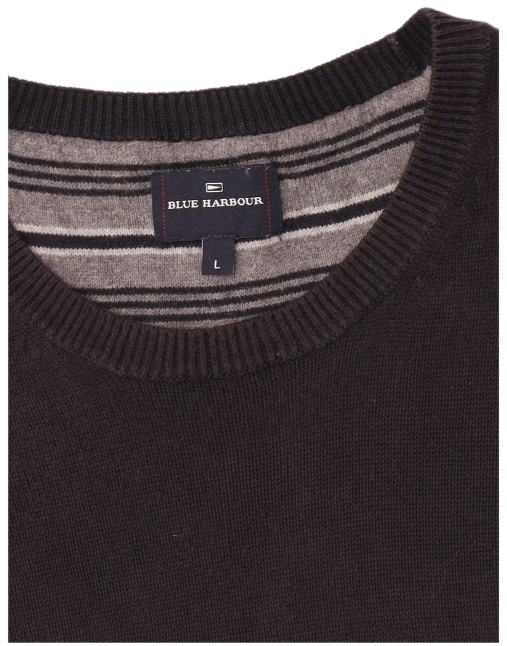 Marks & Spencer Herre Blue Harbor Crew Neck Jumper Sweater Large Navy Blue