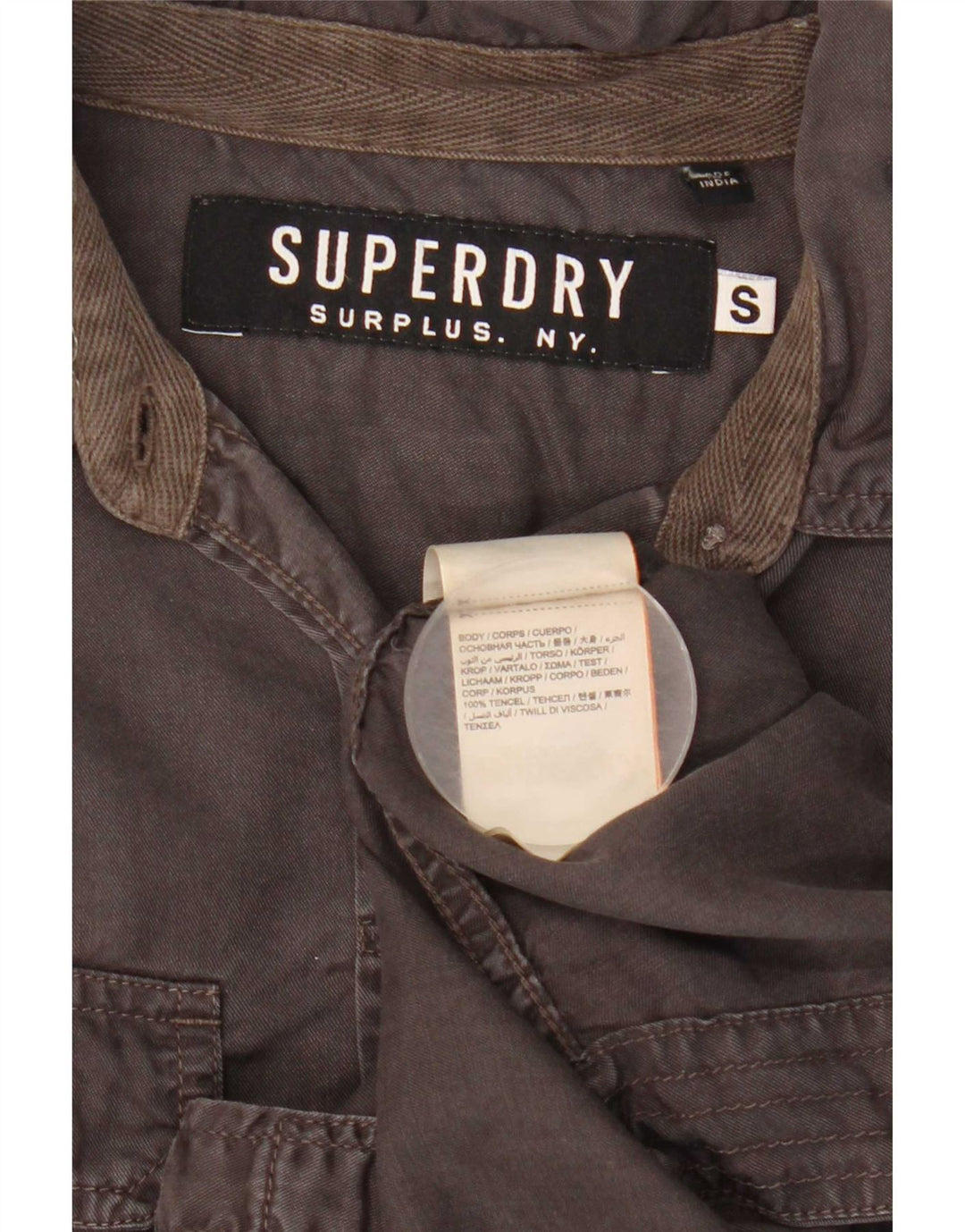 Superdry Womens Military Shirt UK 10 Small Grey Viscose