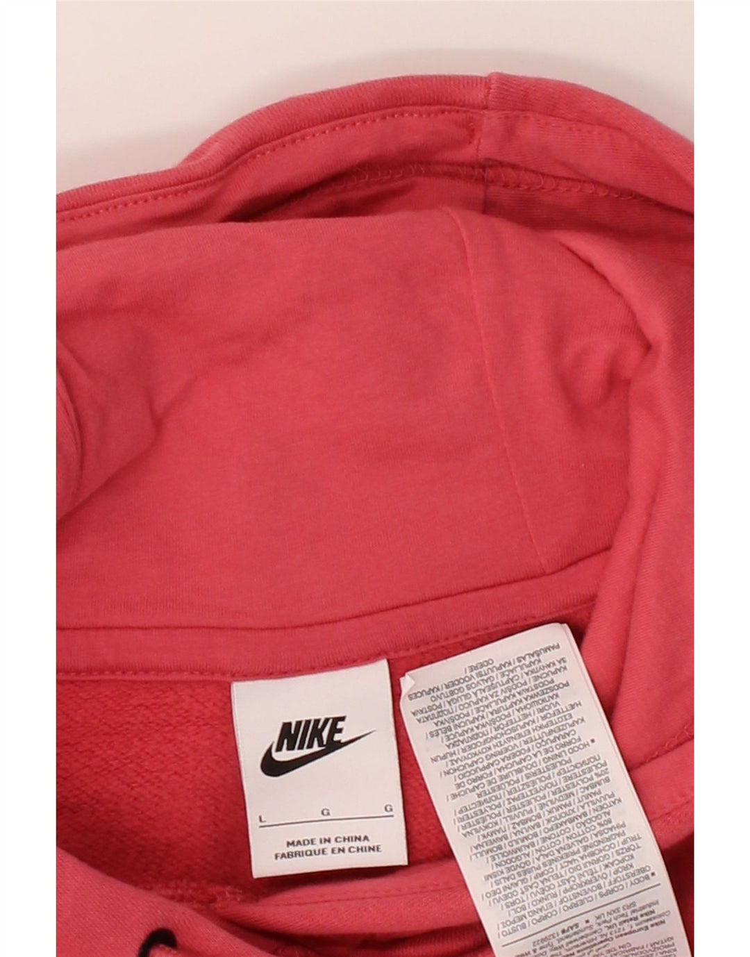 NIKE Mens Hoodie Jumper Large Red Cotton