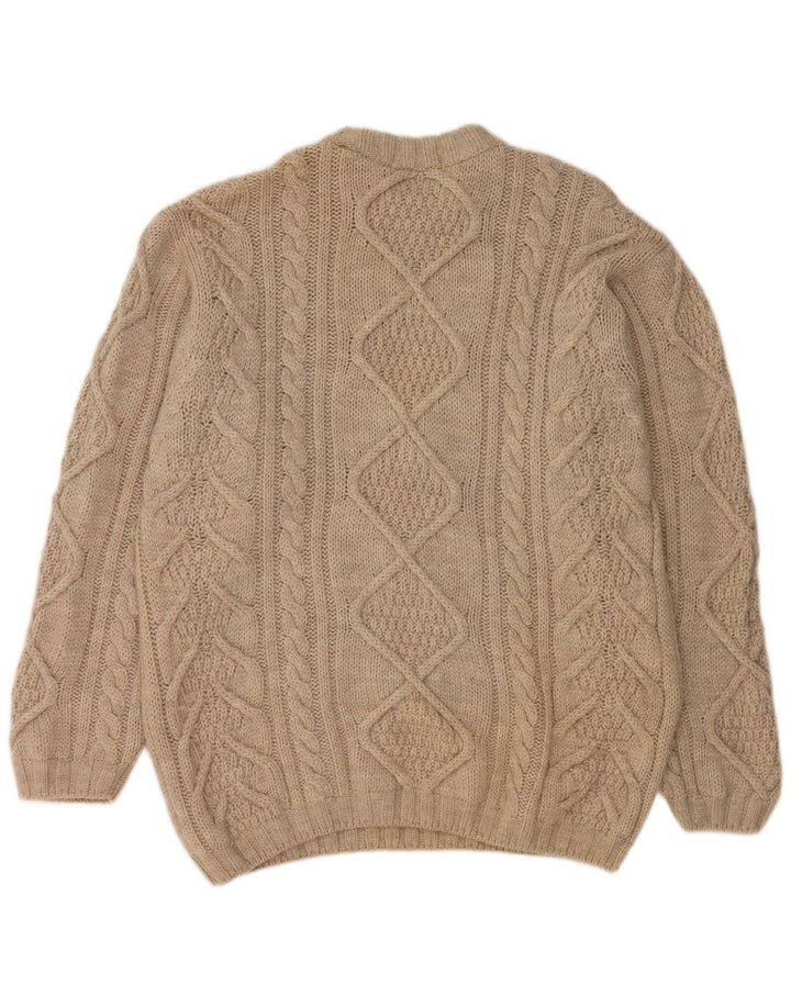 Marks & Spencer Herretrøjetrøje med rund hals Medium Beige Ny uld
