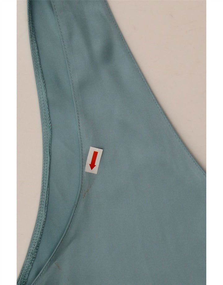 Zara Womens Crop Cami Top UK 14 Large Blue Polyester