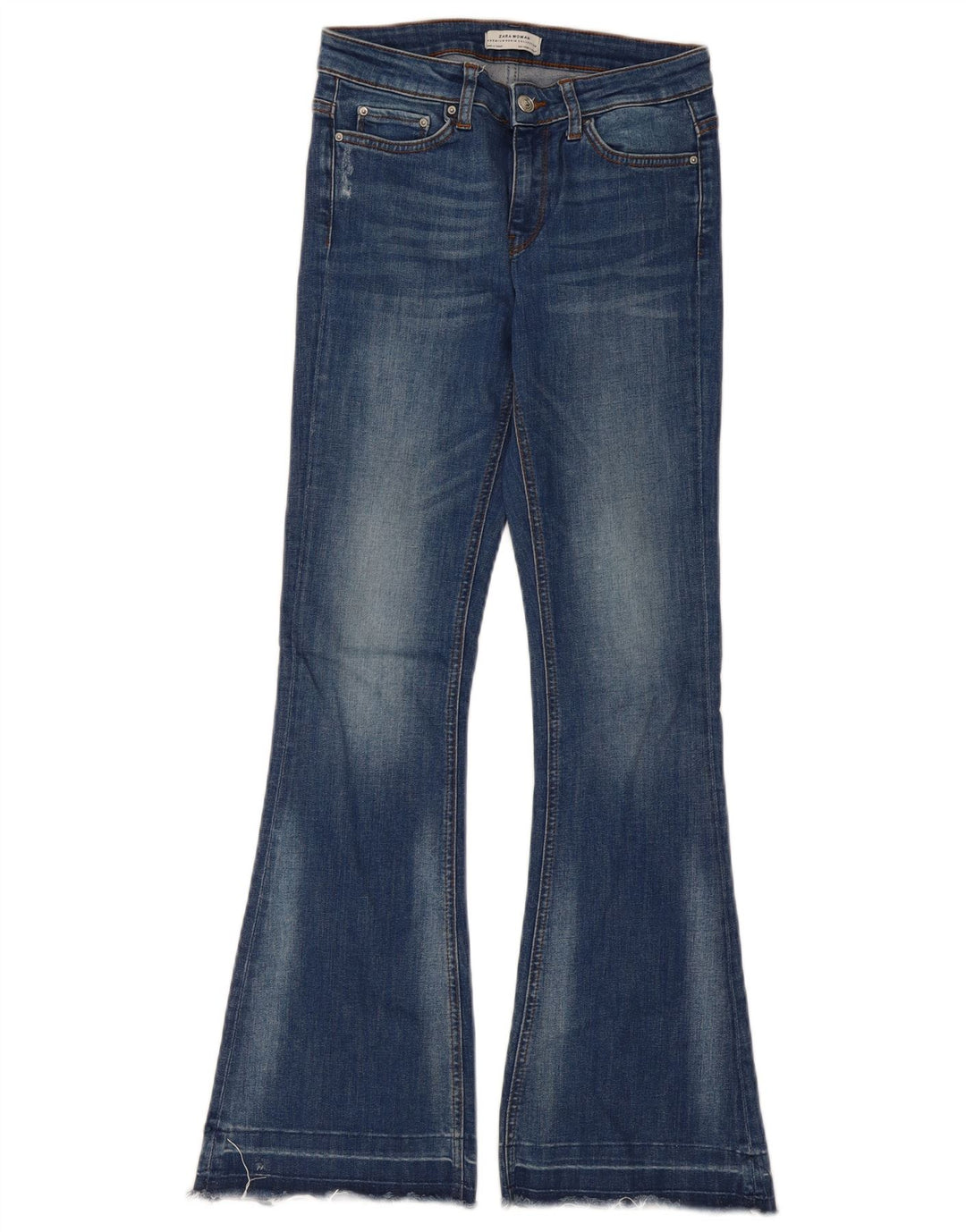 Zara Dame Flared Jeans EU 34 2XS W24 L31 Blå