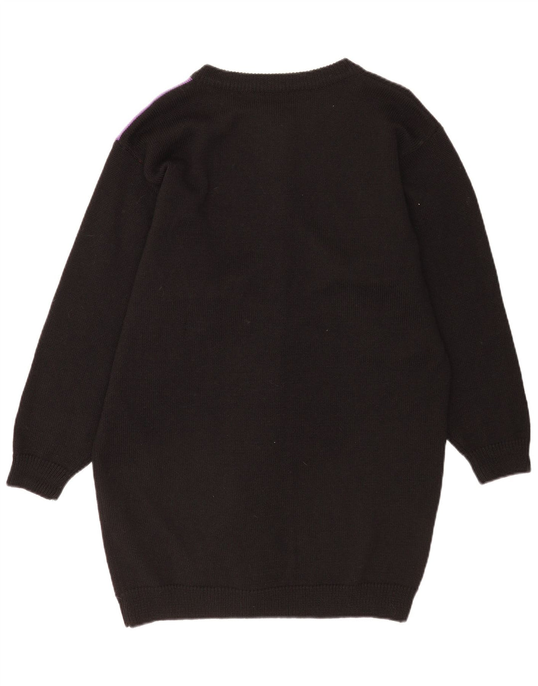 Vintage Dame Longline Cardigan Sweater EU 40 Medium Black Colourblock