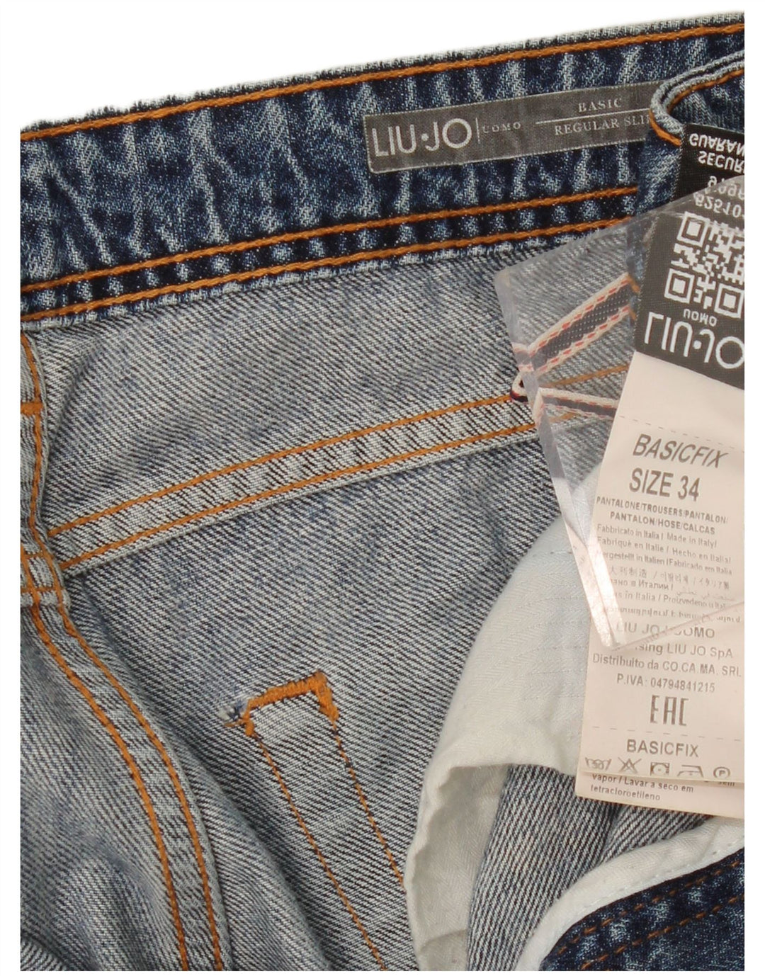 Liu Jo Mens Distressed Regular Slim Jeans W34 L32 Blå Bomuld