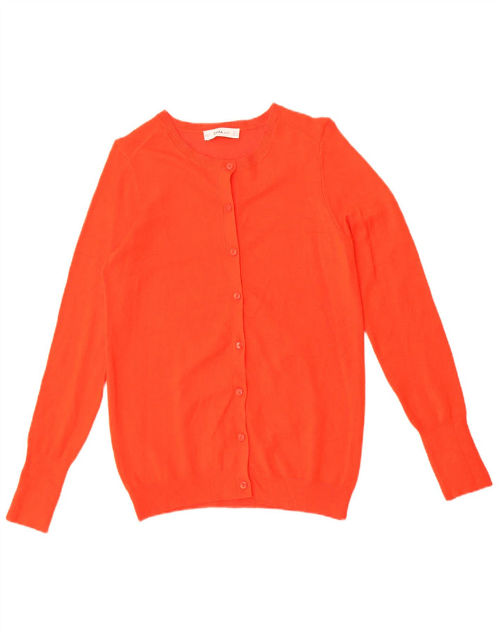 Zara Dame Cardigan Sweater UK 14 Medium Orange