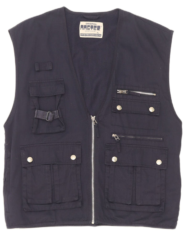 Master Herre Utility Gilet UK 42 XL Navy Blue Polyester