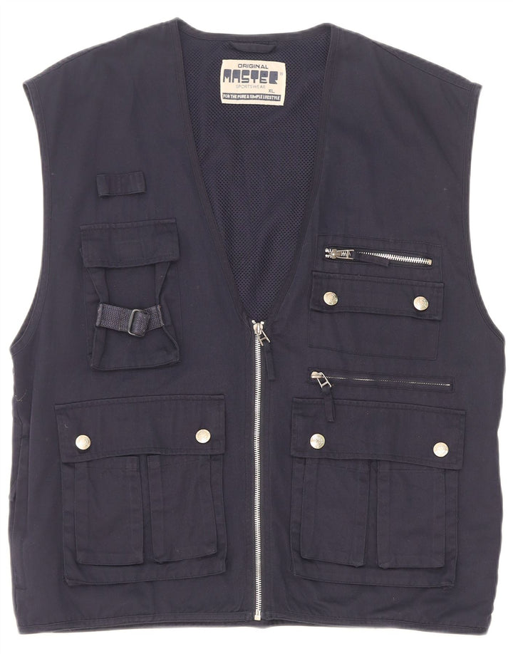 Master Herre Utility Gilet UK 42 XL Navy Blue Polyester