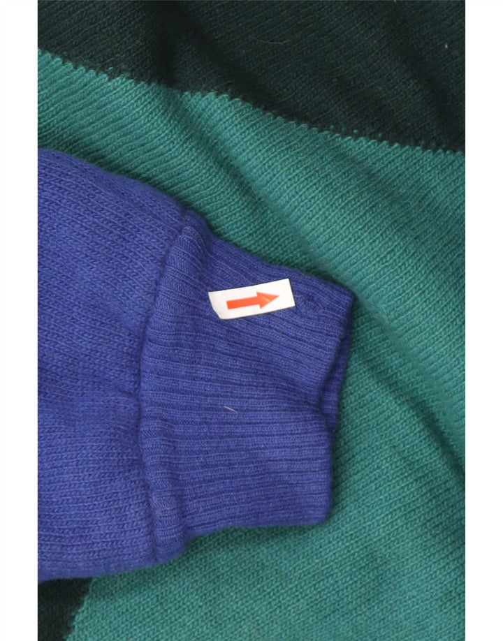 Gianni Versace Herre Turtle Neck Jumper Sweater Medium Green Colourblock