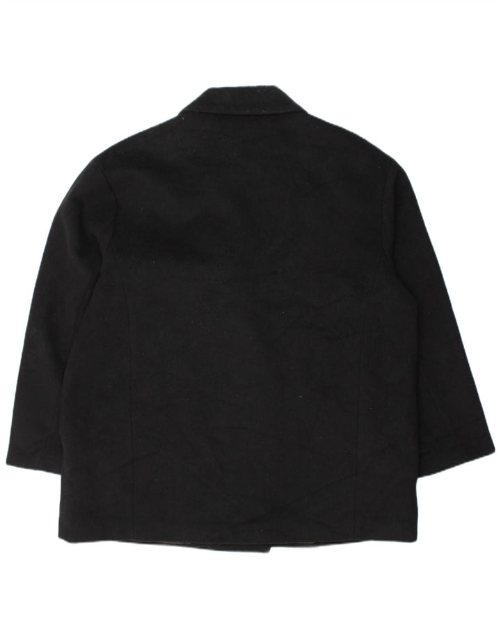Zara Dame Loose Fit Dobbeltradet Frakke UK 18 XL Sort