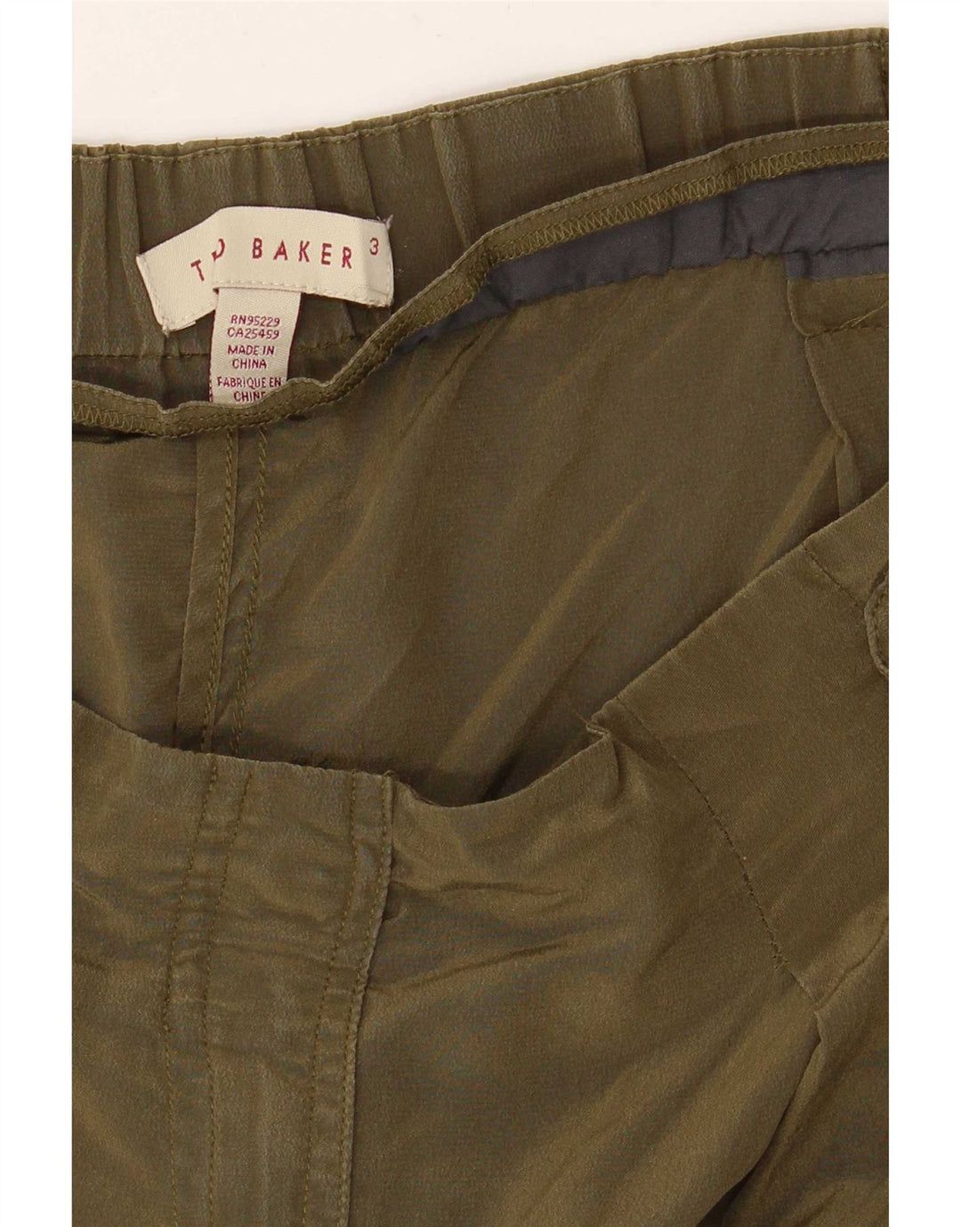 Ted Baker Dame Højtaljede Cargo Bukser Størrelse 3 Medium W34 L28 Khaki