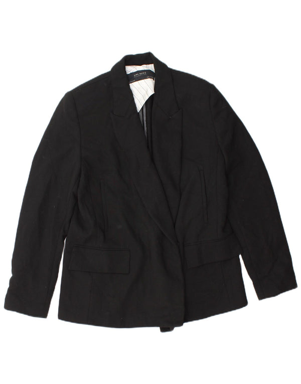 Zara Dame Blazer Jacket UK 14 Medium Sort Polyester