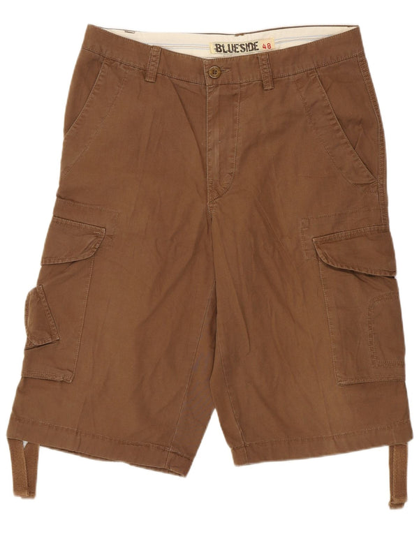 Blå Side Herre Cargo Shorts IT 48 Medium W32 Brun Bomuld