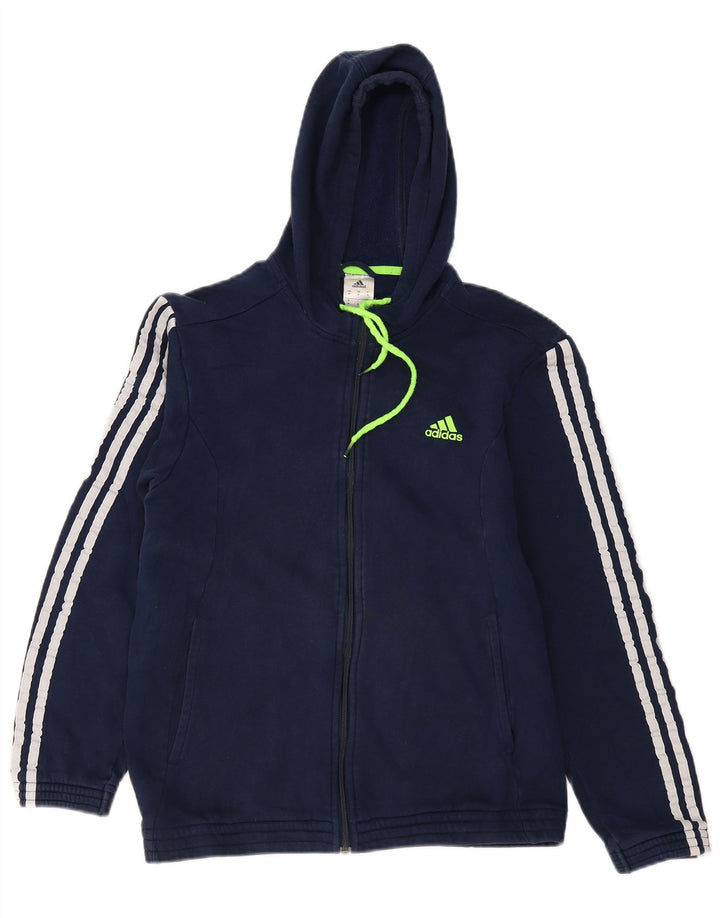 Adidas Hættetrøje med lynlås til mænd mellem marineblå bomuld