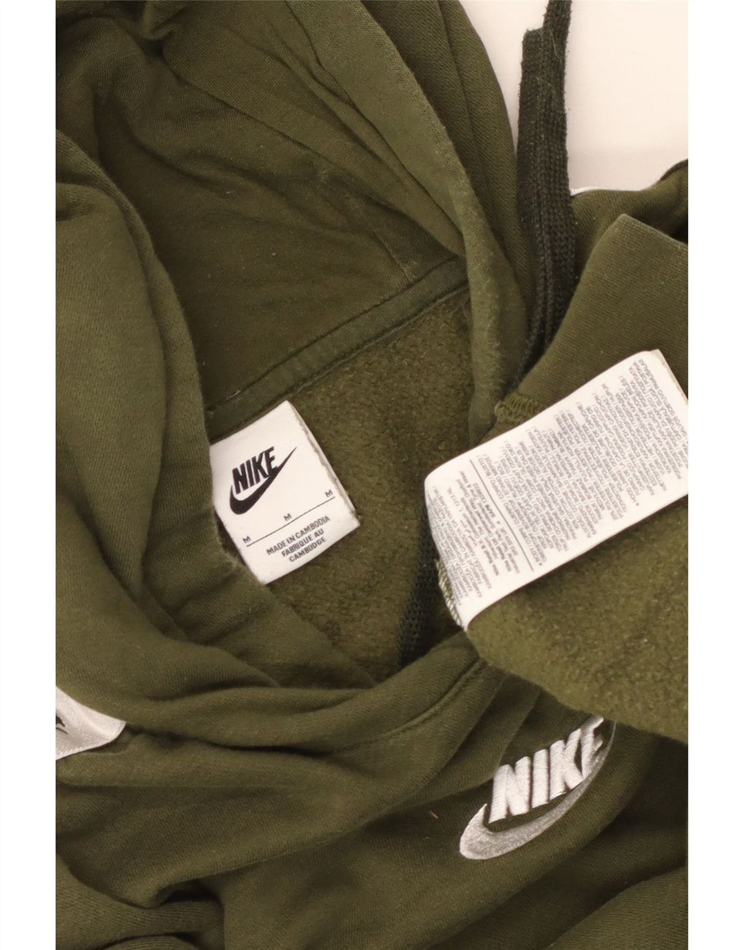 NIKE Grafisk hættetrøje til kvinder UK 14 Medium Khaki Colourblock Bomuld