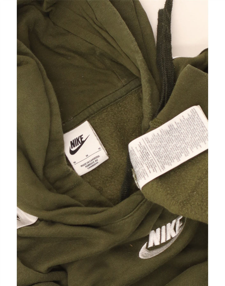 NIKE Grafisk hættetrøje til kvinder UK 14 Medium Khaki Colourblock Bomuld
