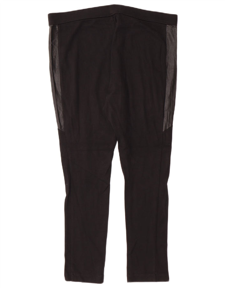Chaps Dame Leggings UK 16 Large Black Colourblock Viscose