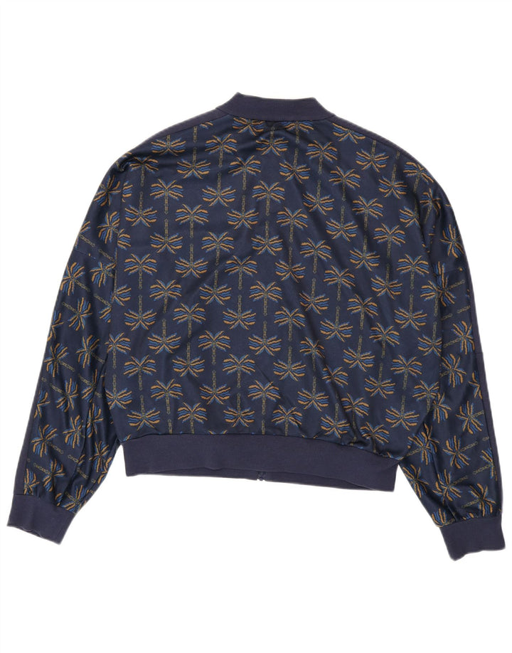 ADIDAS træningsdragt topjakke til kvinder UK 8/10 Small Navy Blue Floral