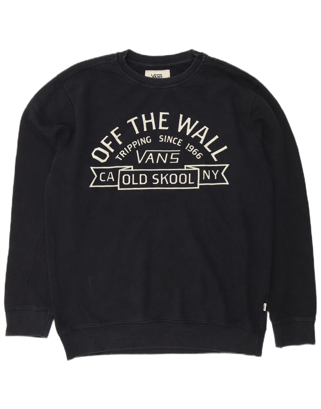 Vans Herre Grafisk Sweatshirt Jumper Stor Sort Bomuld