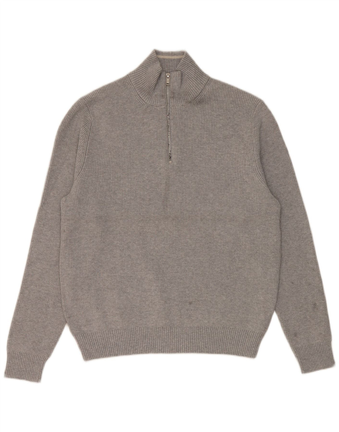 Marks & Spencer Herre Regular Fit Zip Neck sweater, stor grå