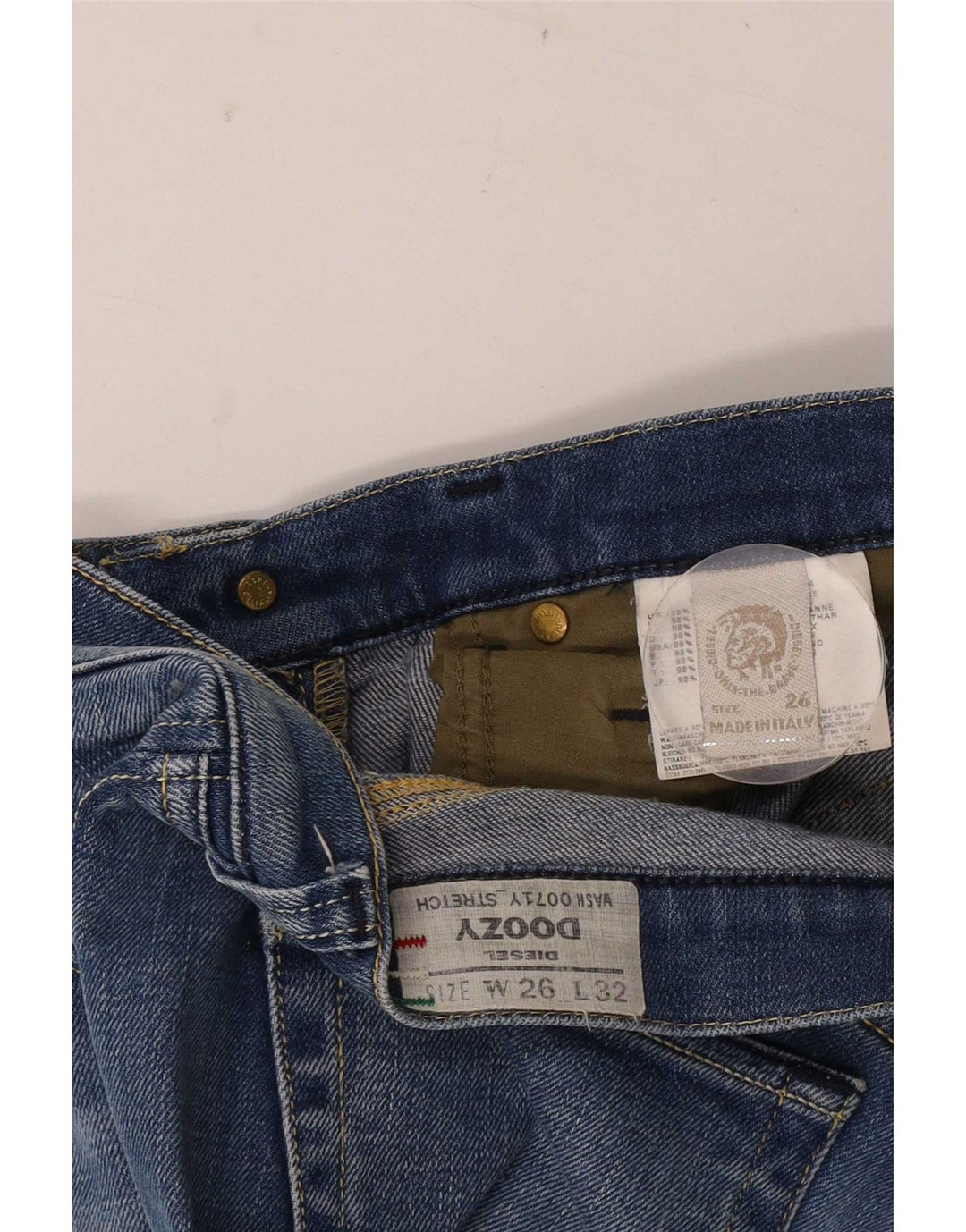 Diesel Dame Doozy Straight Jeans W26 L32 Blå Bomuld
