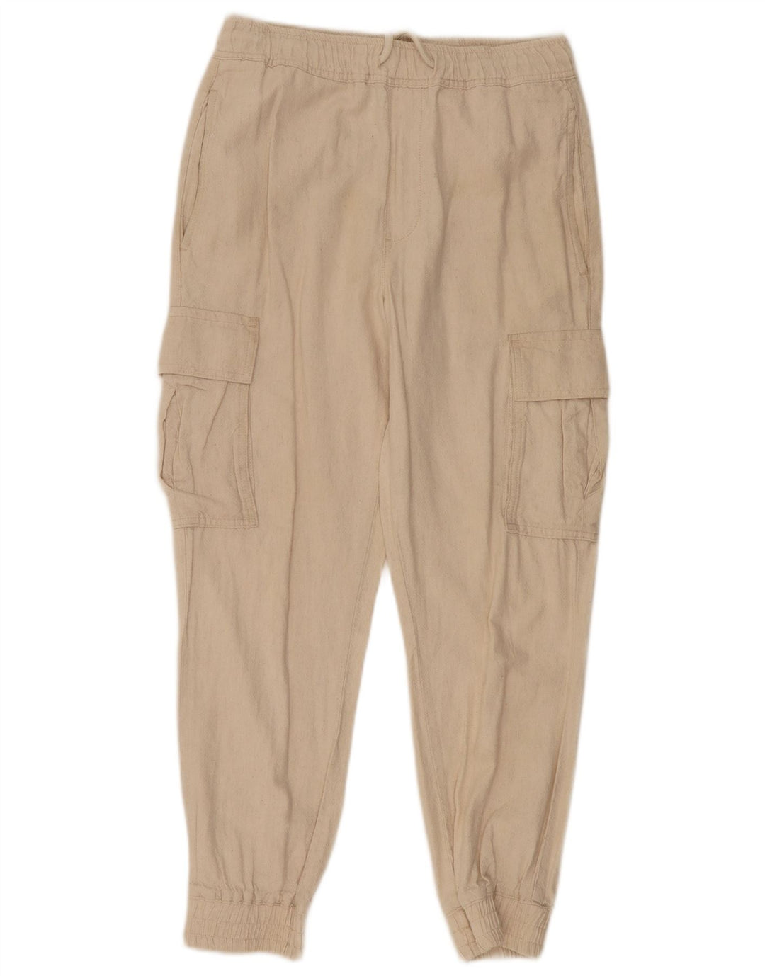 Zara Womens Crop Joggers Cargo Bukser Small W30 L25 Off White
