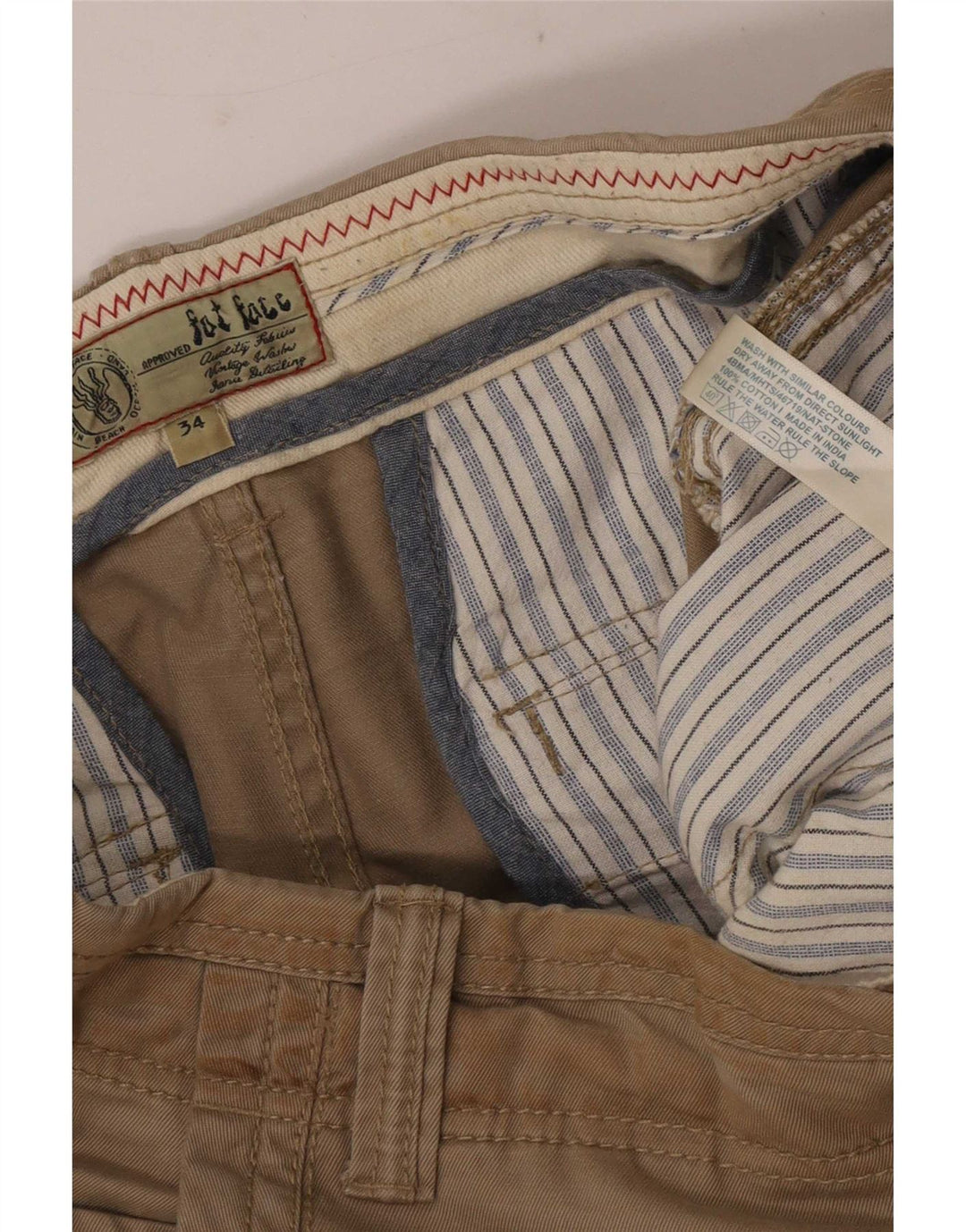 Fat Face Herre Chino Shorts Large W34 Beige Bomuld