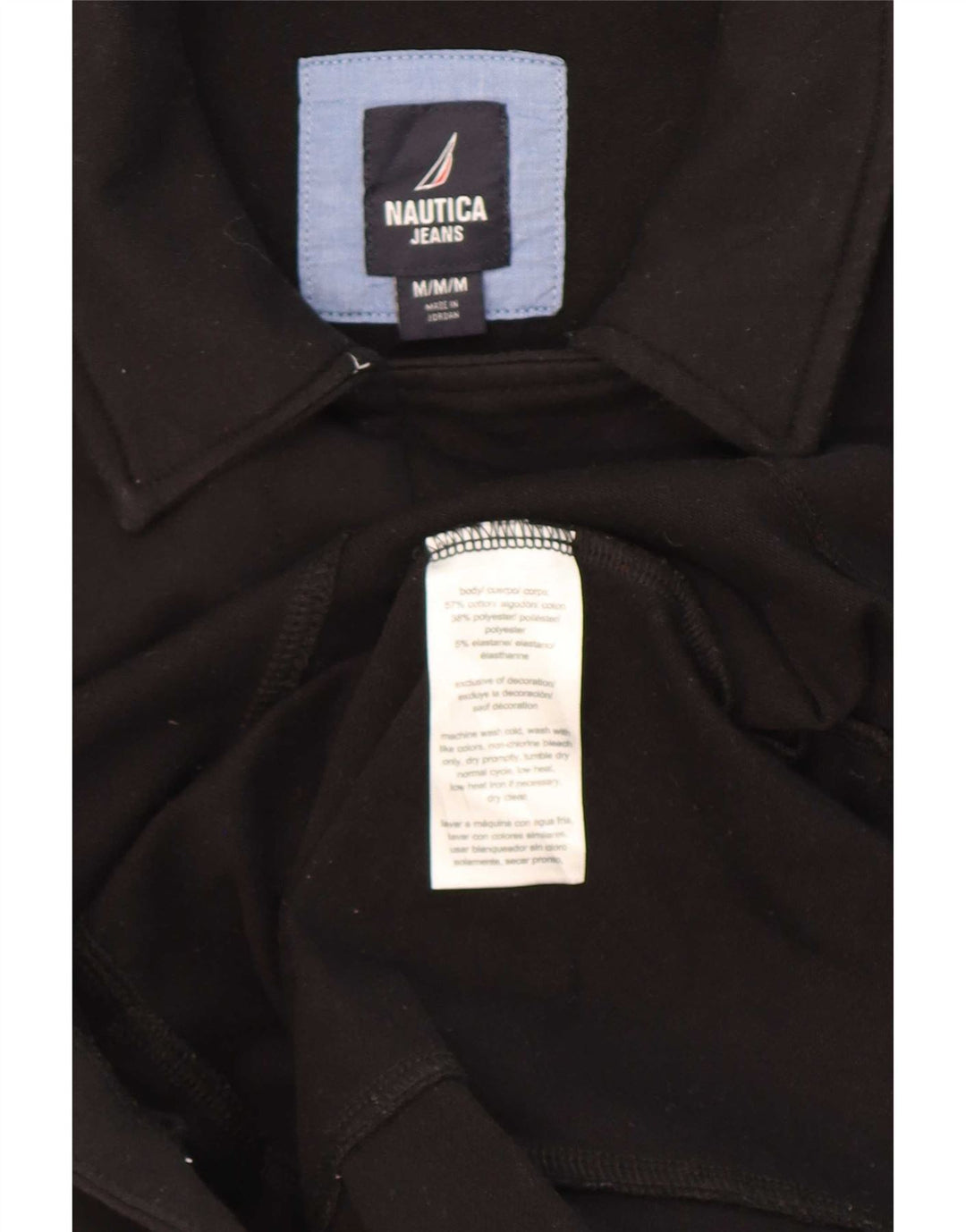 Nautica Dame Dobbeltradet Frakke UK 14 Medium Sort Bomuld