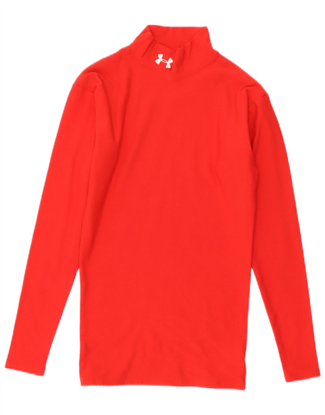 Under Armour Dame Cold Gear Top Langærmet UK 8 Lille Rød Nylon