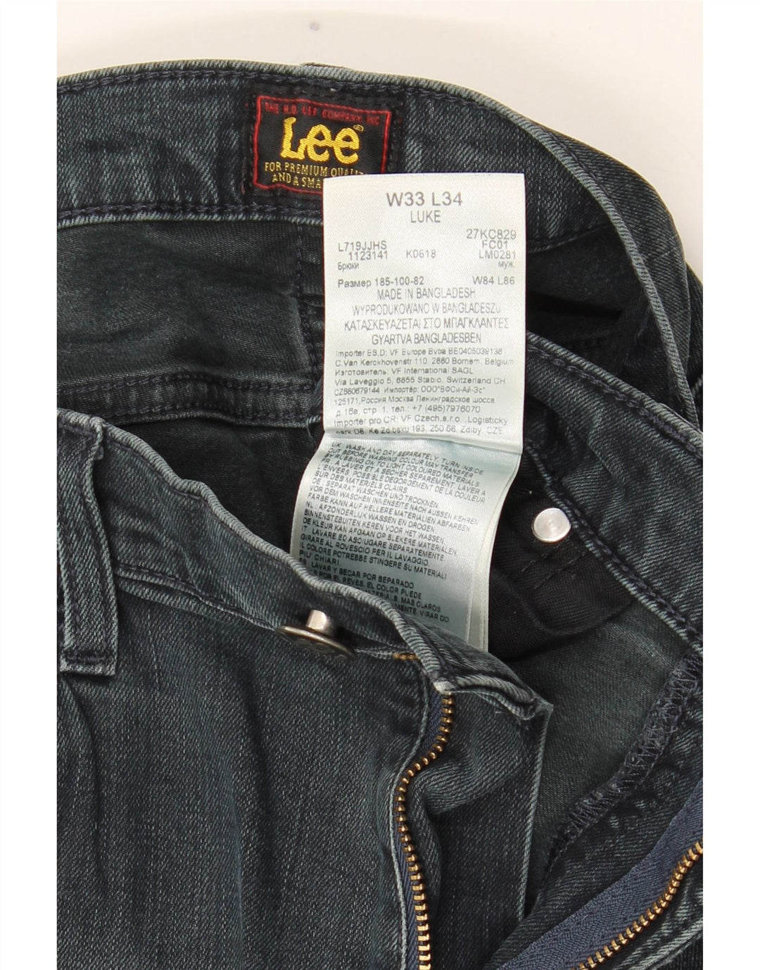 Lee Herre Luke Slim Jeans W33 L34 Marineblå Bomuld