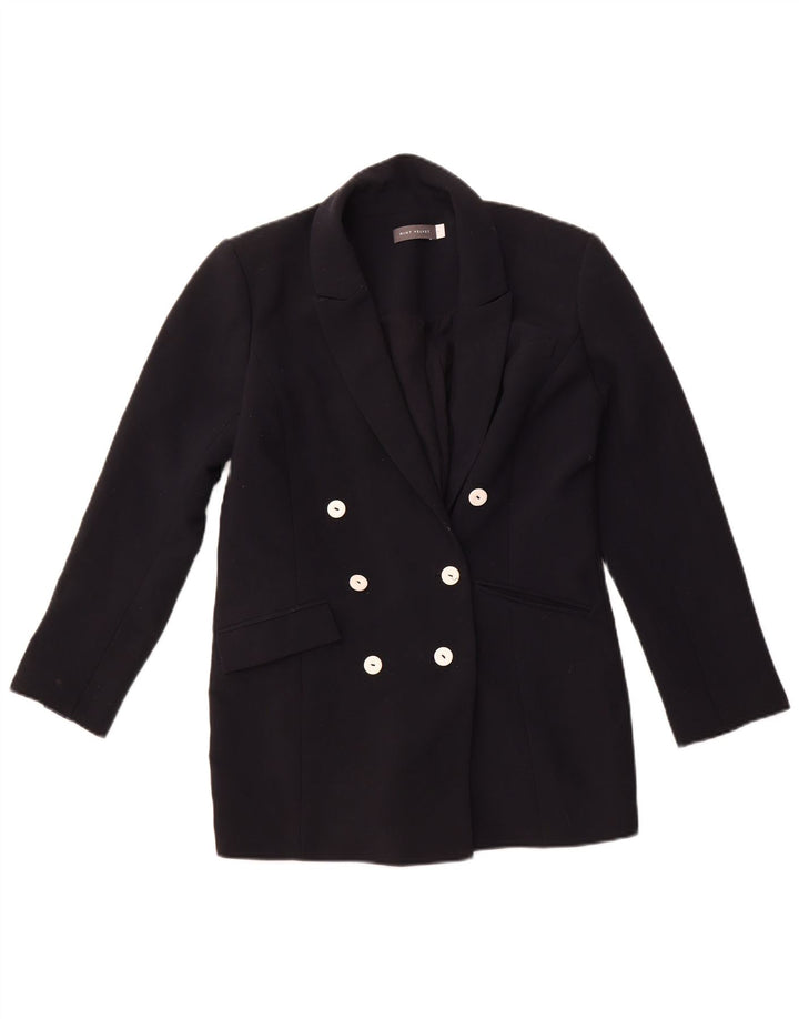 MINT VELVET Dame Dobbeltradet Blazer Jacket UK 8 Small Black
