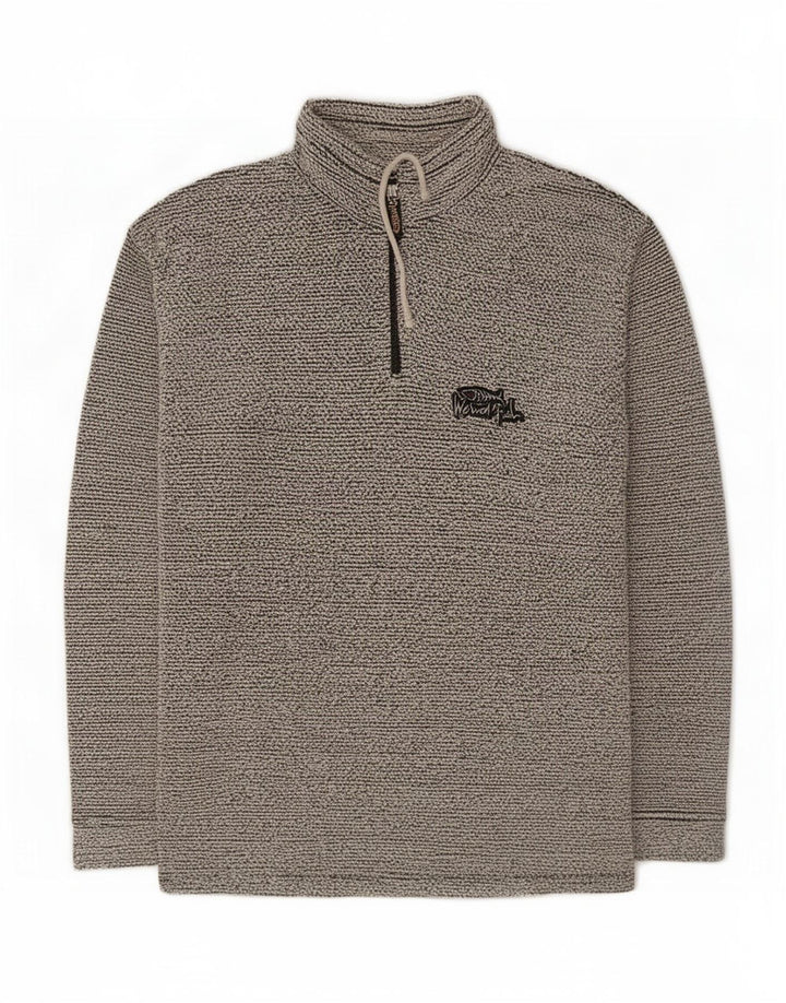 Weird Fish Herre Zip Neck Sweatshirt Jumper Medium Grey Flecked Bomuld