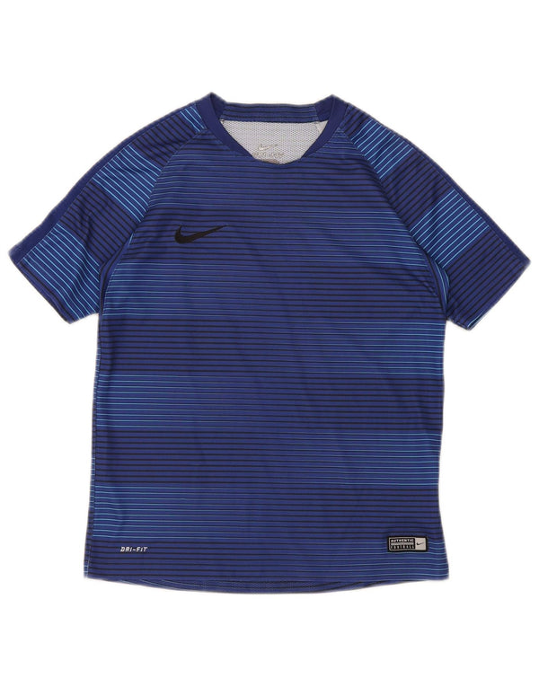 Nike drenge Dri Fit T-shirt top 10-11 år mellemblå stribet polyester