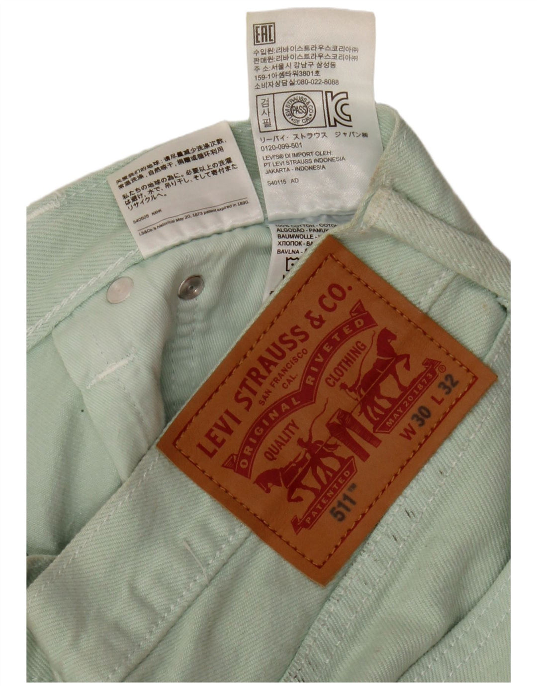 Levi's Herre 511 Slim Casual Bukser W30 L32 Grøn Bomuld