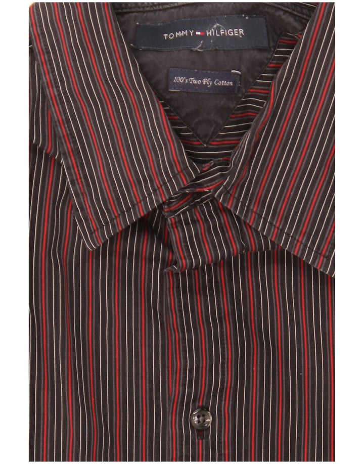TOMMY HILFIGER Herreskjorte Medium Sort Stribet Bomuld