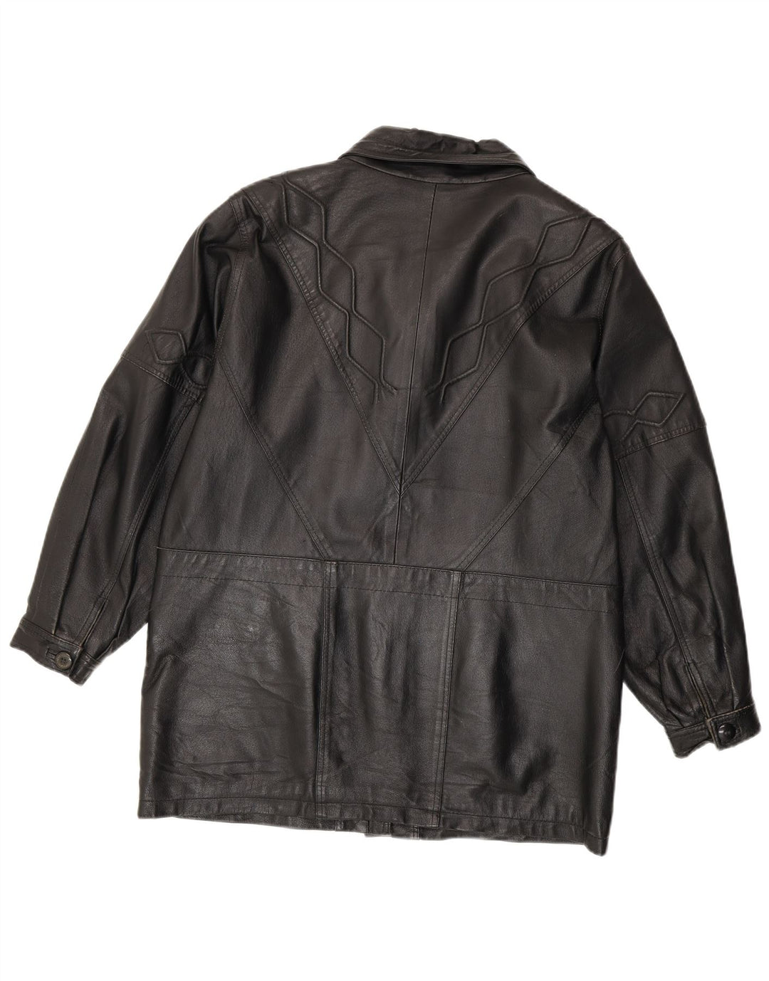 Vintage læderjakke til kvinder UK 16 Stor sort læder