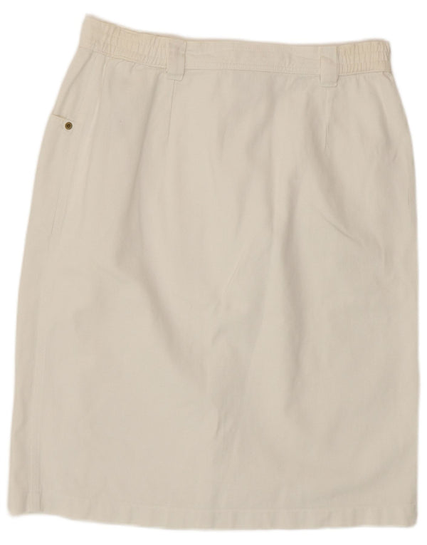 Lucia Dame Denim Nederdel UK 16 Large W32 White Bomuld