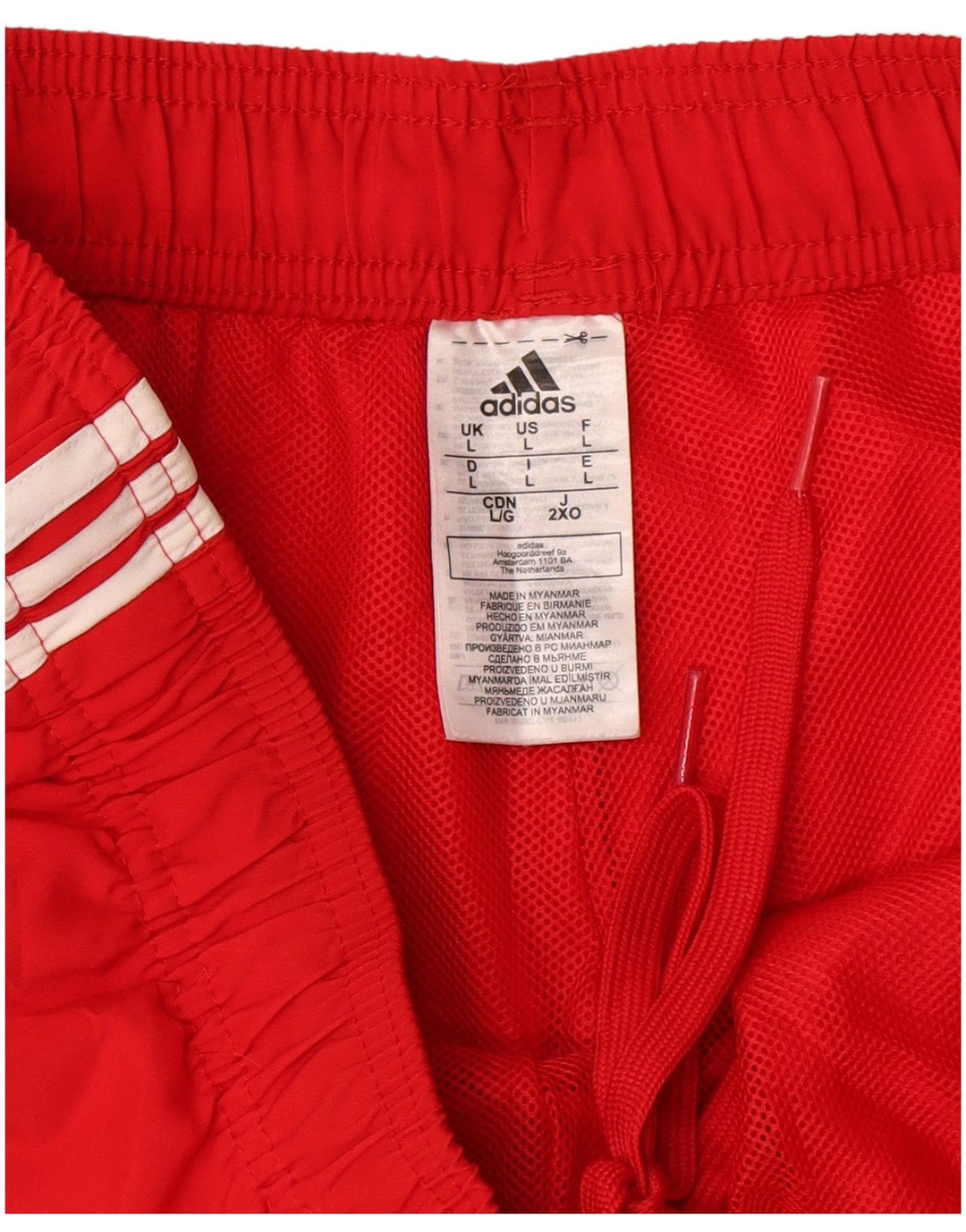 Adidas Sportshorts til mænd, store røde polyester