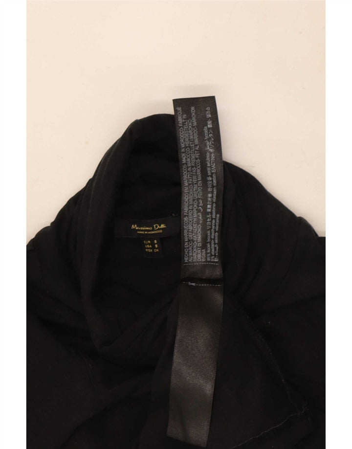 Massimo Dutti Dame Top Langærmet UK 8 Lille Sort Lyocell