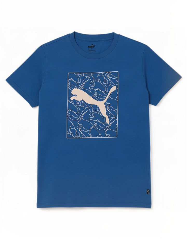 Puma Herre Grafisk T-Shirt Top Lille Blå