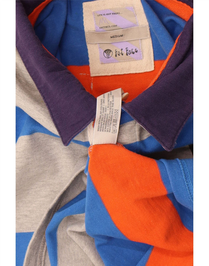 FAT FACE Herre Grafisk Rugby Polo Shirt Medium Grey Colourblock Bomuld