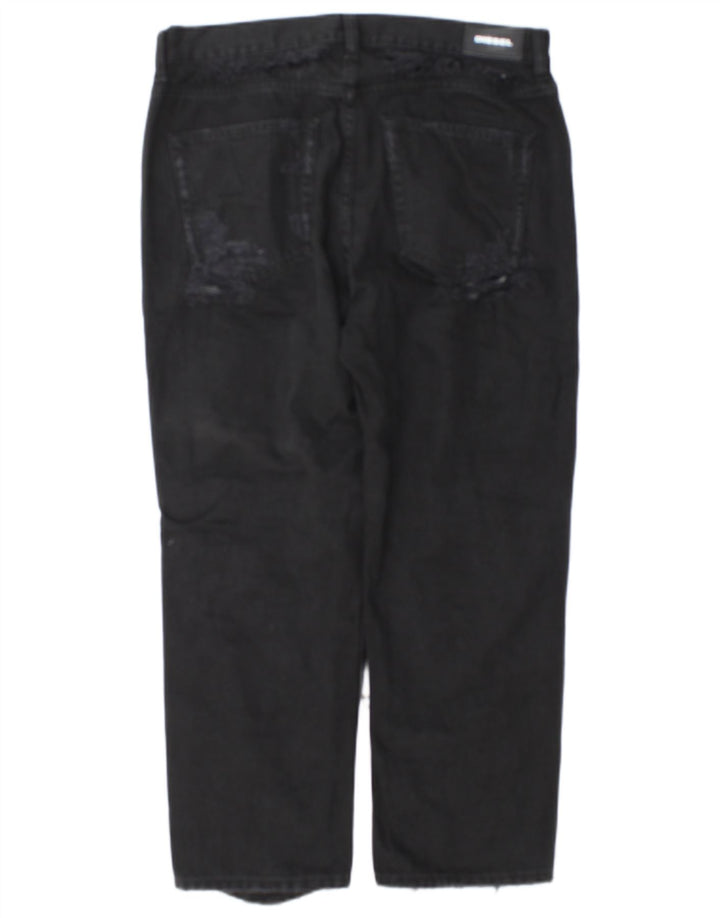 Diesel Dame Aryel Distressed Regular Straight Jeans W29 L25 Sort Klassisk