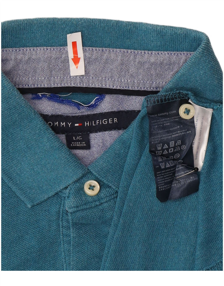 Tommy Hilfiger Herre Polo Shirt Stor Blå Bomuld
