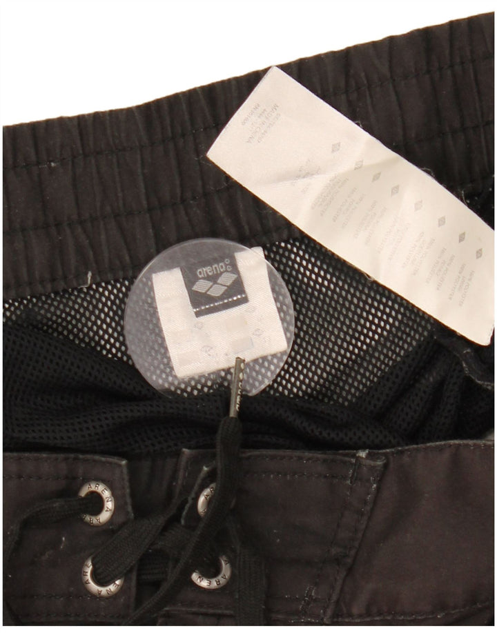 ARENA Grafiske svømmeshorts til mænd Medium Sort Colourblock Polyester