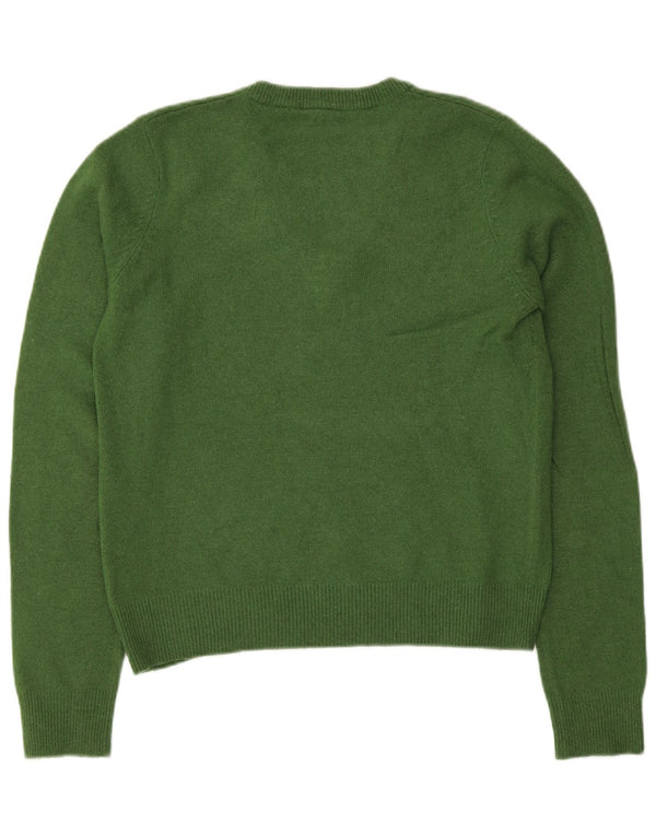 Gant Womens Crop V-hals sweater UK 14 Stor grøn uld