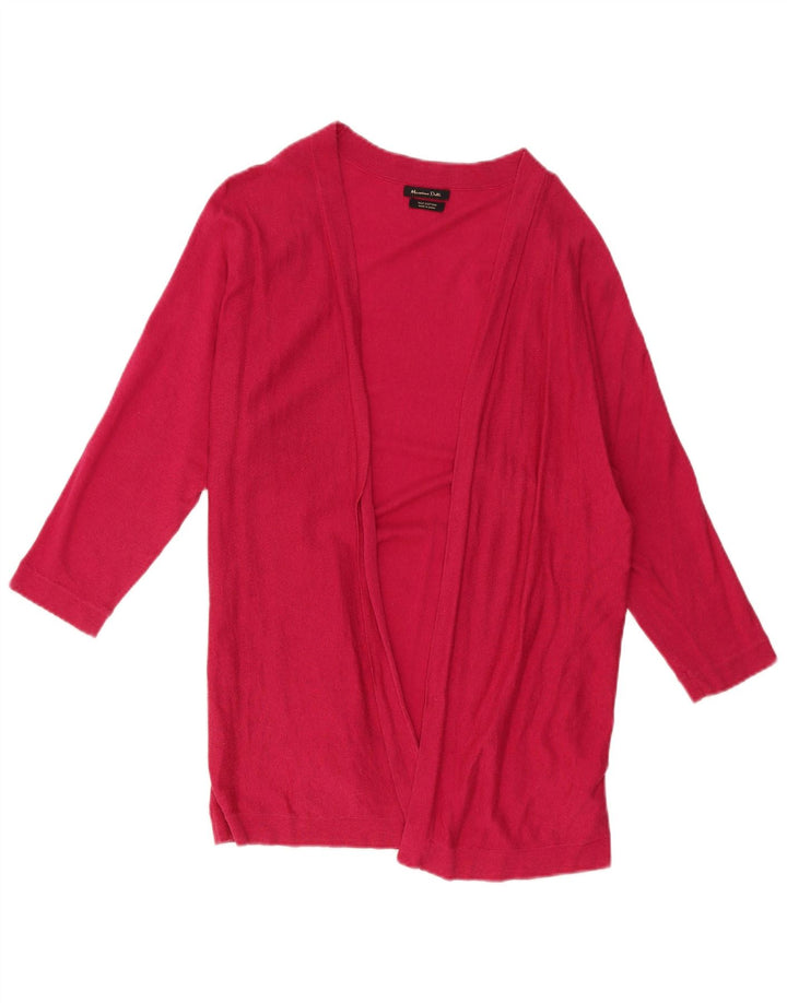 Massimo Dutti Dame 3/4 ærmet åben cardigan sweater UK 14 Medium Pink