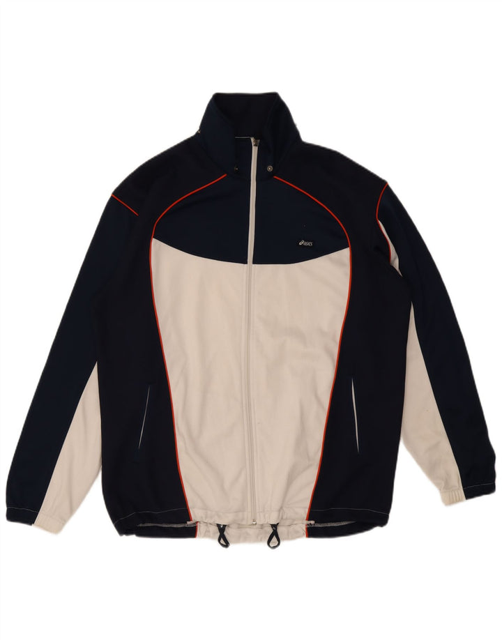 Asics Træningsdragt til mænd Topjakke Stor marineblå Colourblock Polyester