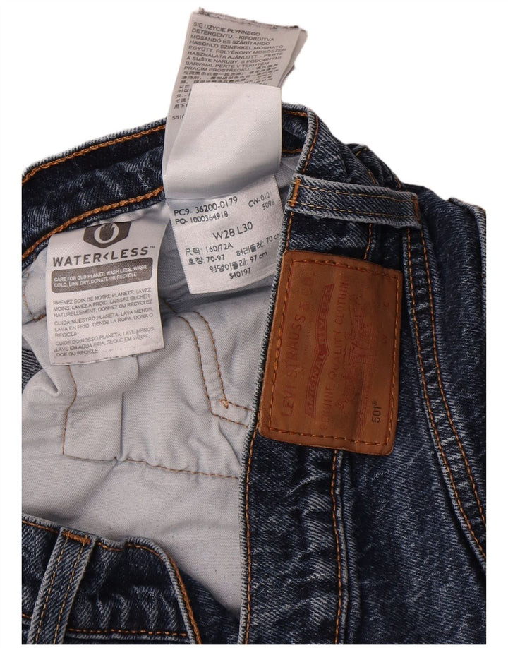 Levi's Dame 501 Straight Jeans W28 L30 Marineblå Bomuld