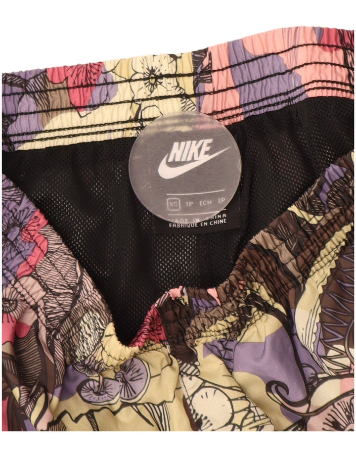 NIKE sportsshorts til kvinder UK 4 XS flerfarvet blomsterpolyester