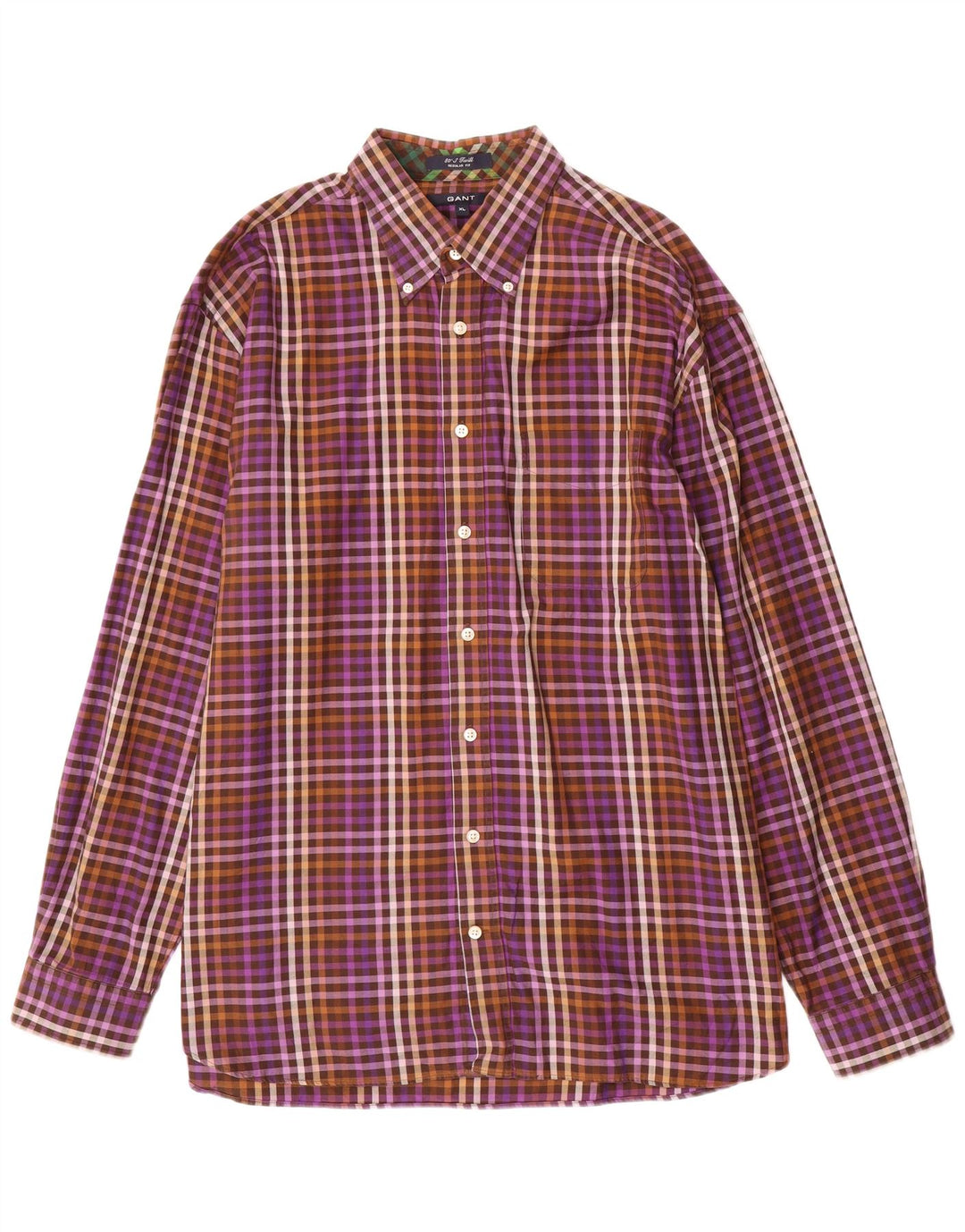 Gant Herre Regular Fit skjorte XL Lilla Gingham Cotton